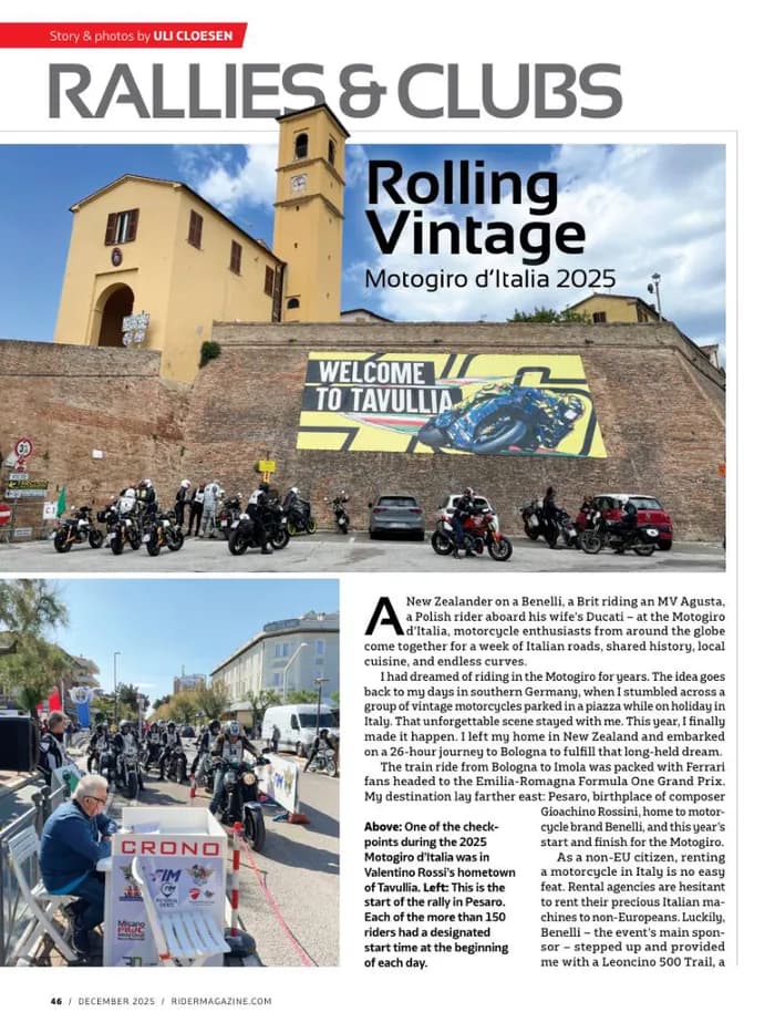 Rider Magazine — Rolling Vintage — Motogiro d'Italia 2025